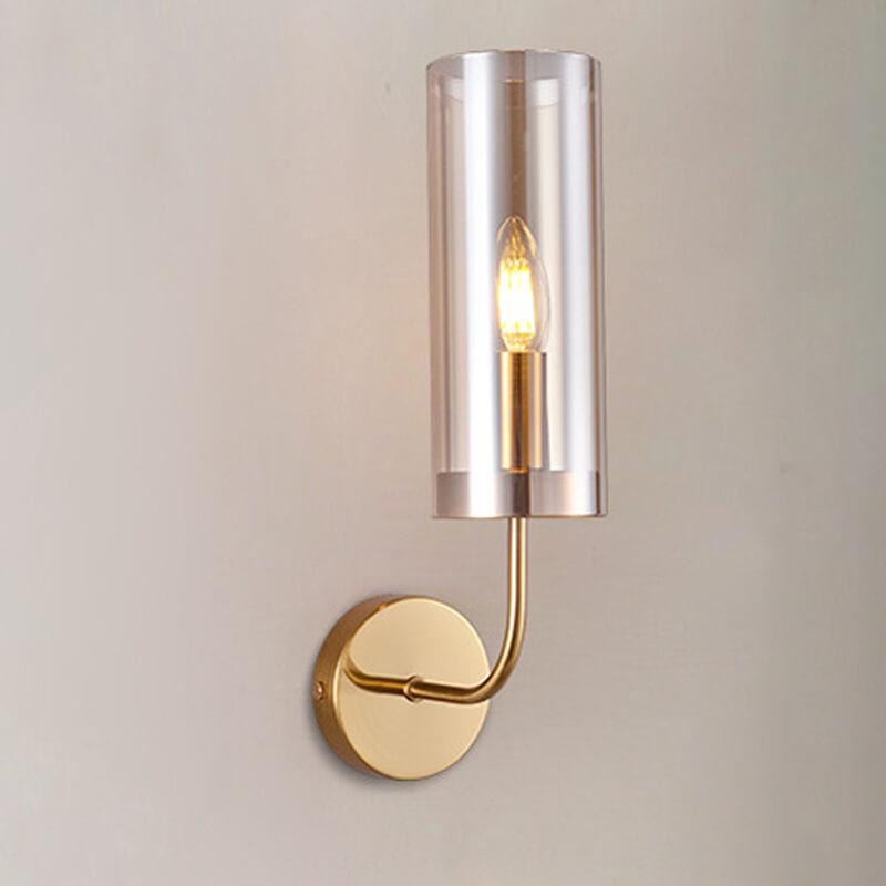 AstraGlas | Glas-Eisen Wandleuchte | 1- oder 2-flammig | Cognac & Hellblau