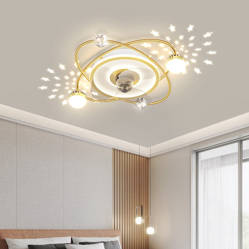 Aetheris Starflow LED Deckenventilator | Sterneffekt | Unsichtbares Lüfterdesign | Modern & Dimmbar