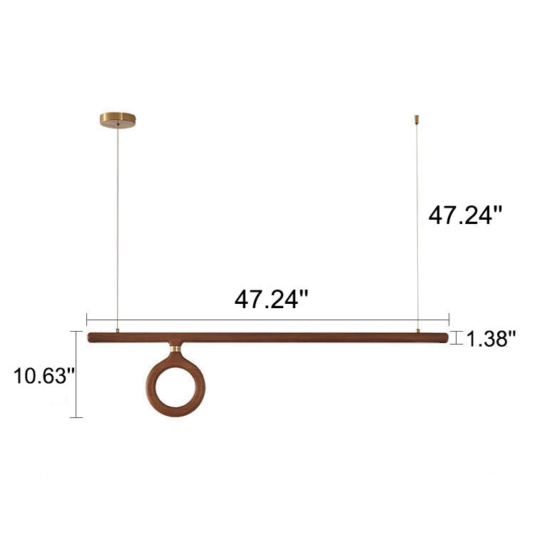 KuroLume LED Holzleuchter | Japanisches Design | Moderner Holzstreifen-Kronleuchter | Warmweiß & Kaltweiß