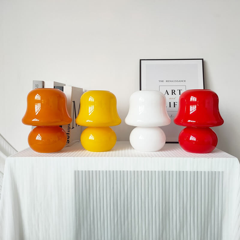 MushLume Glas Tischlampe | Französisches Design | Handgefertigt | Pilzform | Deko & Beleuchtung