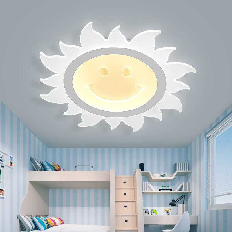 SunnyGlow Smiley LED Deckenleuchte | Cartoon Design | Warm- & Weißlicht | Dimmbar | Kinderzimmer