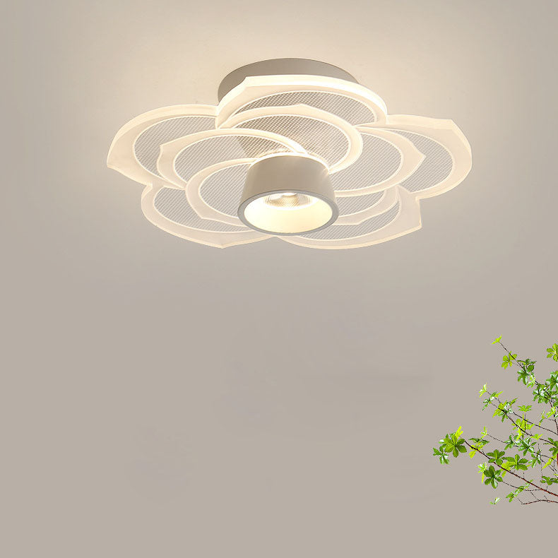 Bloomora Minimalistische LED-Deckenleuchte | Rosendesign | Runde Acryl-Lampe | Stimmungslicht für Wohnzimmer