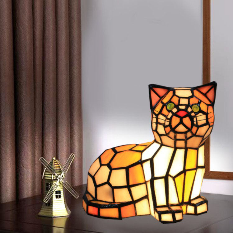 CataLume Tiffany Tischlampe | Buntglas-Design | 1-flammig | Schlafzimmer-Beleuchtung