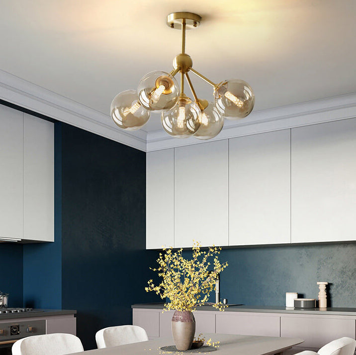 OrbGlide Kupfer-Deckenleuchte | Minimalistisches Design | 3- oder 5-Licht Optionen | Wohnzimmer Deko