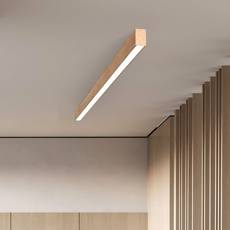 LumiGrain Minimalist LED Deckenleuchte mit Holzoptik | Aluminiumstreifen | Warmes, neutrales & weißes Licht | Moderner Stil