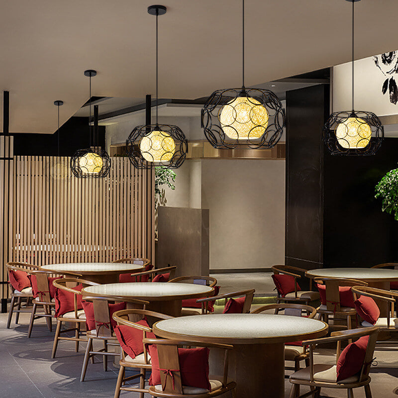 HempGlow Kreative Pendelleuchte aus Hanfgeflecht | Modernes Design | Einzigartiger Lichtakzent | Hängeleuchte für Zuhause