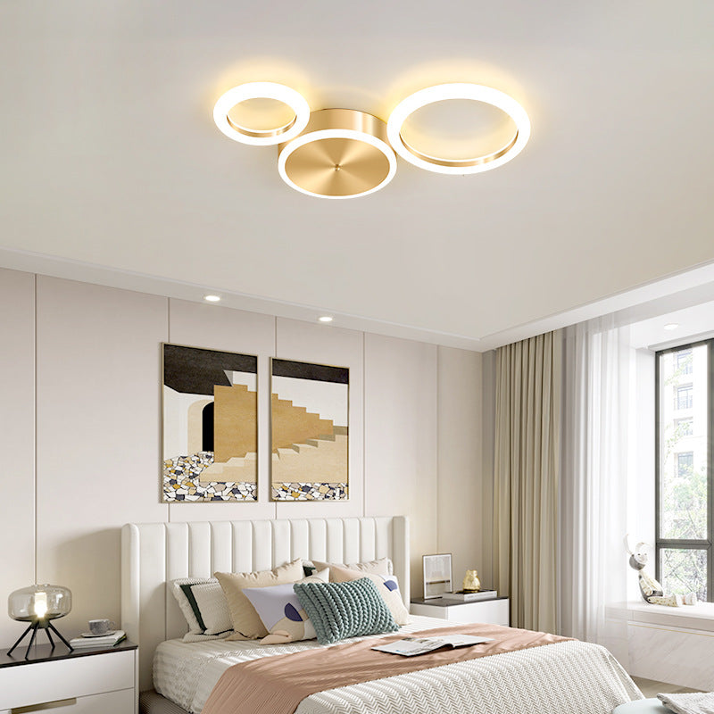 AurumGlow LED Deckenleuchte | Modernes Golden Circle Design | Acryl Flush Mount | Luxus Beleuchtung