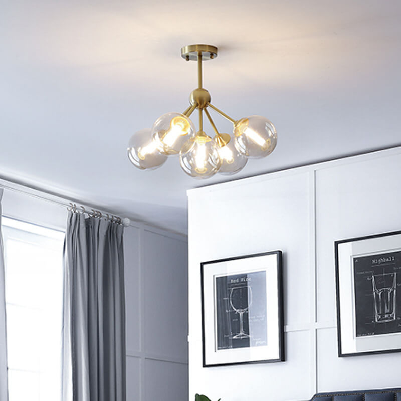 OrbGlide Kupfer-Deckenleuchte | Minimalistisches Design | 3- oder 5-Licht Optionen | Wohnzimmer Deko