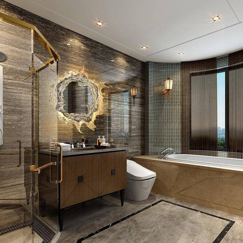 Splashora Wandleuchte | Modernes Wasserspritz-Design | Edelstahl & Acryl | LED & Dimmbar