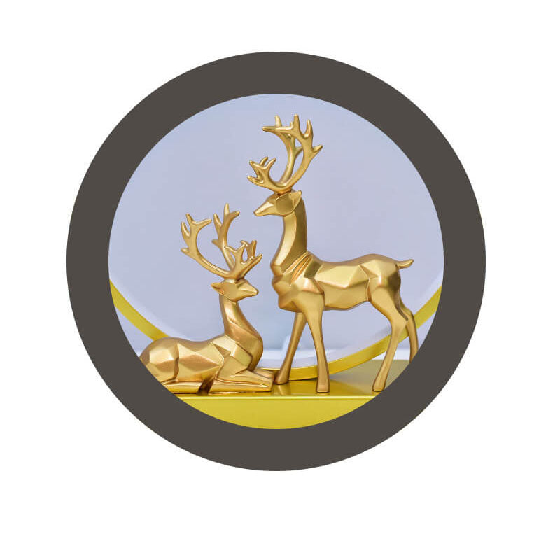 CircleLume USB LED Nachtlicht | Nordic Design | Tischlampe mit Hirschfigur | Warmweißes Licht & Dimmbar