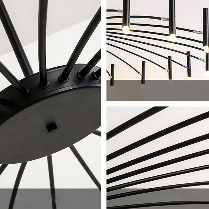 RadiaNova Kronleuchter im skandinavischen Stil | Runde Radioaktive Optik | 12/24 Lichter | Eisen & Aluminium für Wohnzimmer