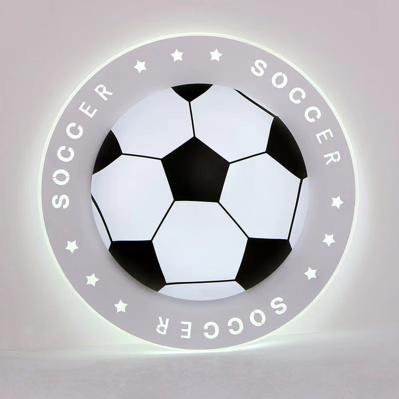 SphereLux Moderne Art Deco LED Deckenleuchte | Fußball Design | Acryl & Eisen | Warm-/Weißlicht | Wohnzimmerbeleuchtung