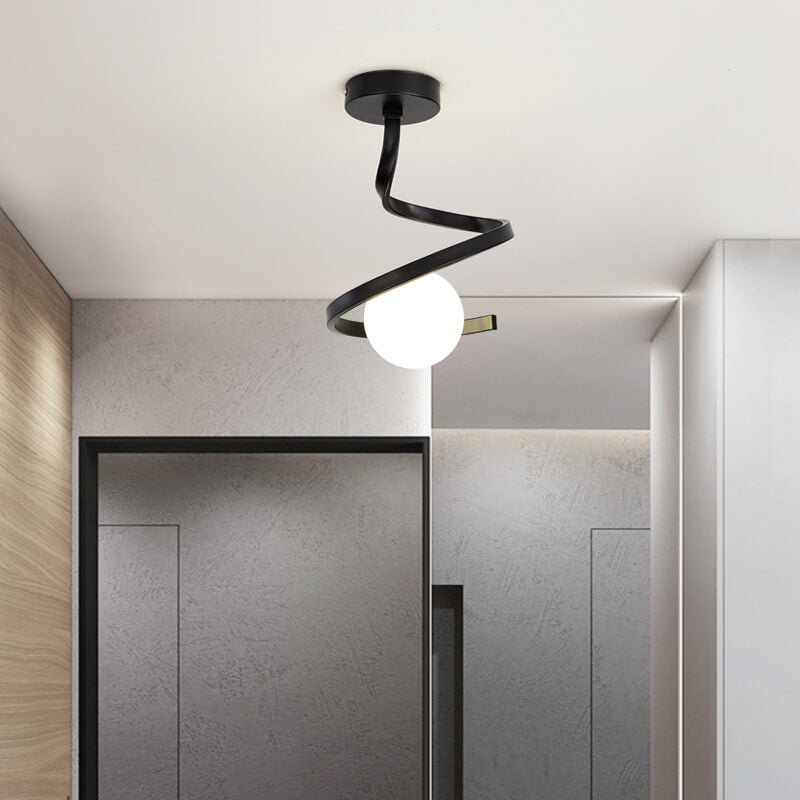 Astranova Curve LED Deckenleuchte | Modernes Design | Glas-Orb | Platzsparend | Dekorativ