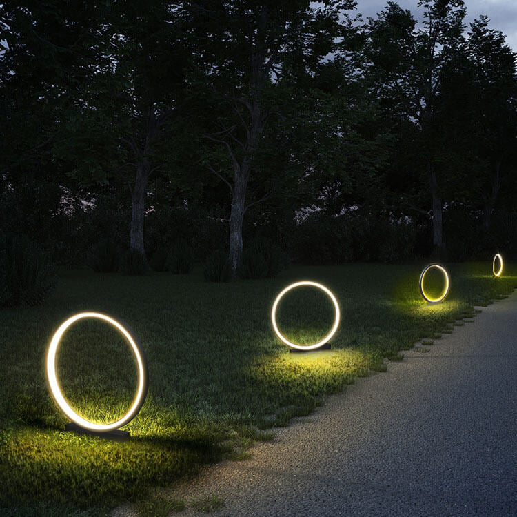LunoRing LED Gartenleuchte | Wasserdicht | Aluminium Ringdesign | Acryl-Lampenschirm | Outdoor Beleuchtung