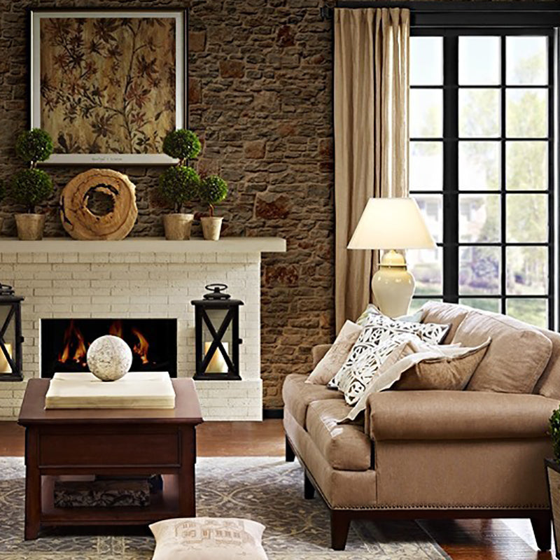 VaseLume Tischlampe | Rustikales Keramik-Design | Stoffschirm | 1-Licht | Perfekte Beleuchtung für das Arbeitszimmer