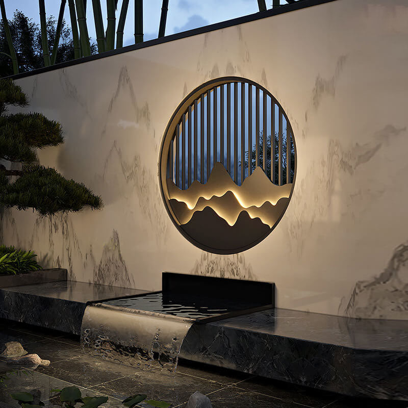 LumeVista LED Outdoor-Wandleuchte | Edelstahl & Berg-Design | Wasserdicht | Warmweiß | Moderne Beleuchtung für Außenbereiche