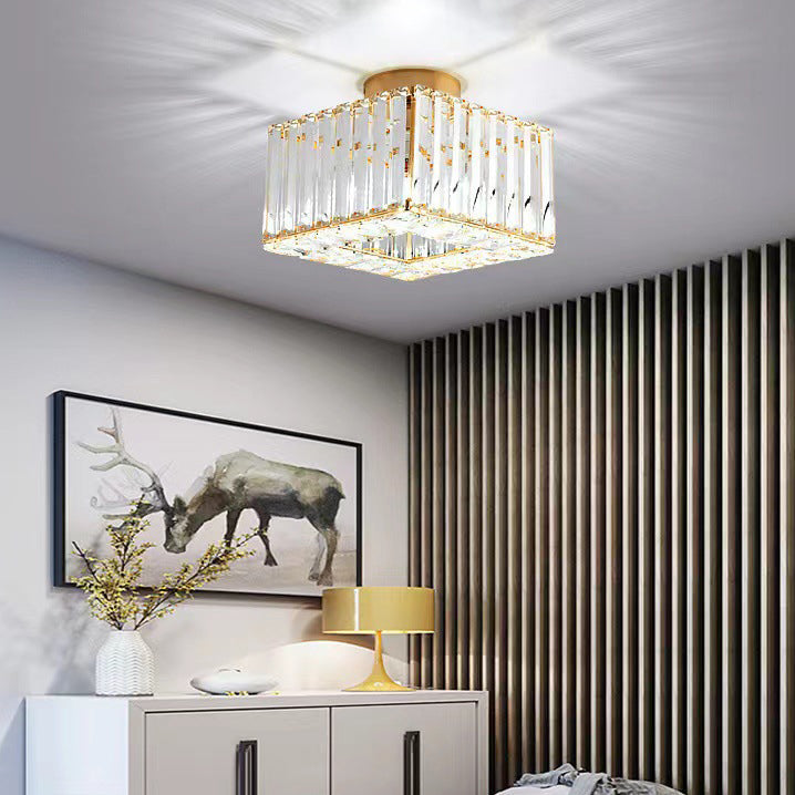 Glisano Deckenleuchte | Europäisches Luxusdesign | Rund & Quadratisch | Kristalloptik | 1-Licht