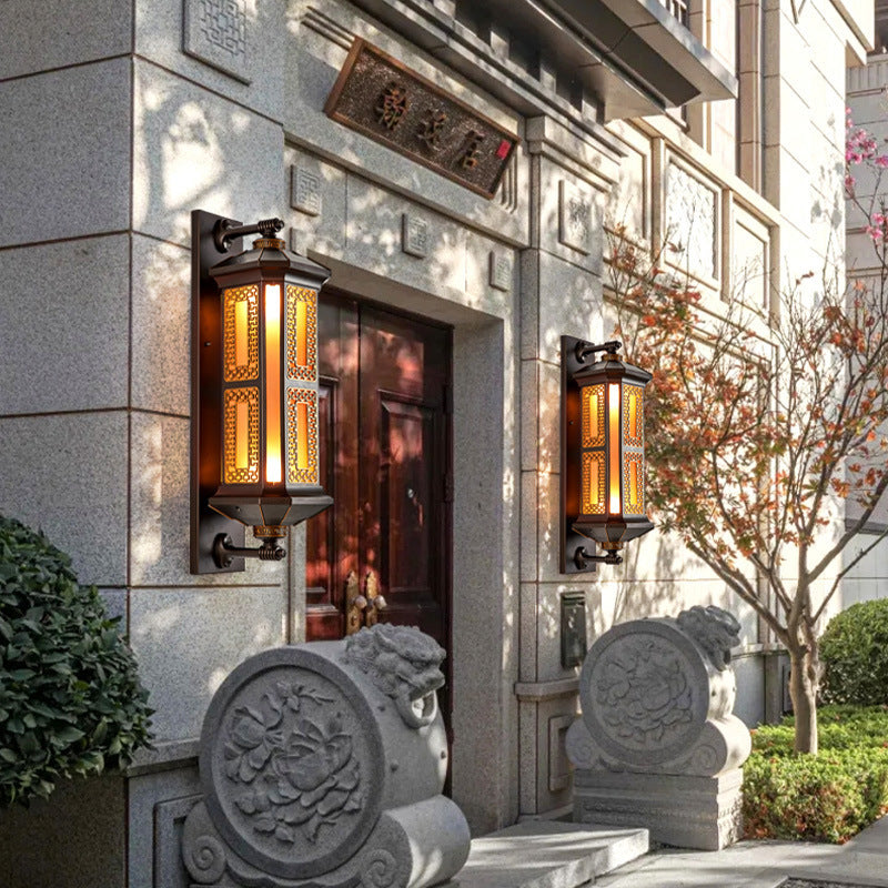 ZenLite Traditionelle Wasserdichte Aluminium Glas Wandleuchte | 1/2 Licht | Außenleuchte für Terrasse