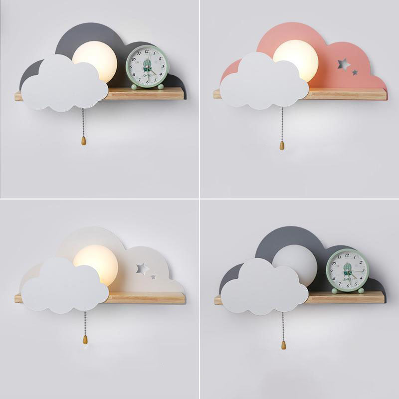 Cloudora Nordic Wandlampe | Glas & Holz | Einzigartiges Wolkendesign | Stimmungslicht für Zuhause