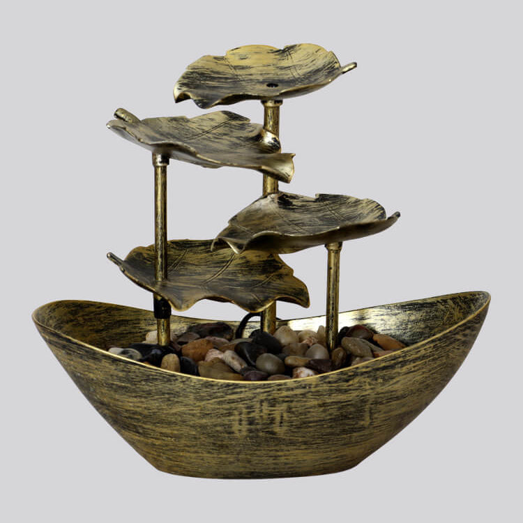 Aqualis Flow LED Tischbrunnen | Kreatives Lotusblatt-Design | Dekorative Lampe mit Wasserlauf