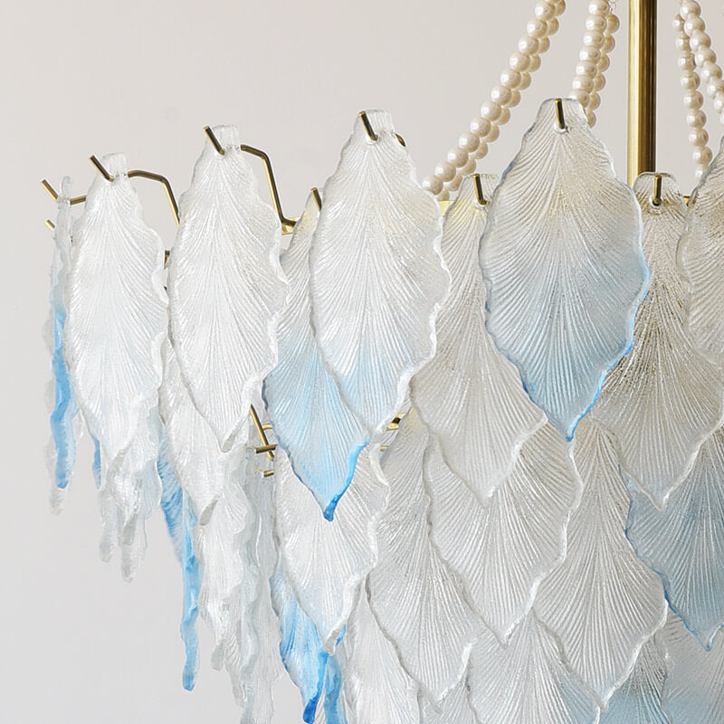 LeafElegance Kronleuchter im französischen Stil | Baumblatt-Design | 3/6/9/12 Lichter | Eisen & Kupfer mit Glaskristallen