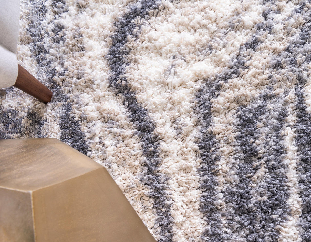 Velura MarbleDream Shaggy Teppich | Marmorierter Farbmix | Rutschfest | Weicher Hochflor | Stilvolle Deko für Zuhause