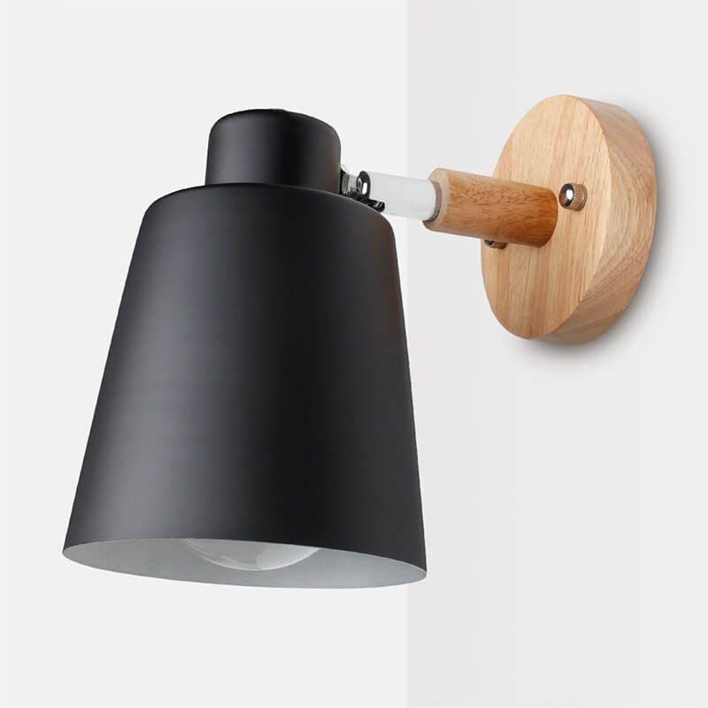 Woodoria Minimalistische Wandlampe | Eisen & Holz | Farbige Wandleuchte | Nordic Design