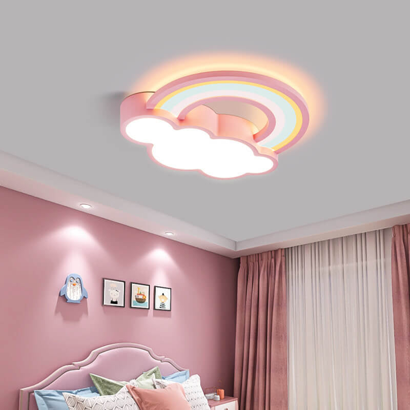 RainbowGlow LED Deckenleuchte | Cartoon Regenbogen & Wolken Design | Kinderzimmer Beleuchtung | Dimmbar