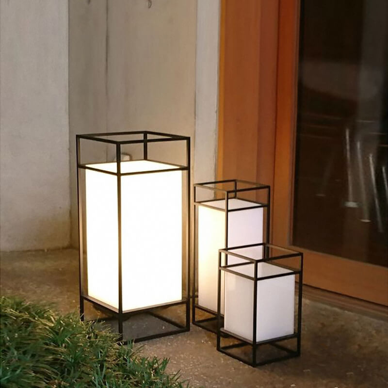 Zenoria Stehlampe | Japanisches Tatami-Design | Rechteckig | Stoff & Eisen | LED Bodenlampe