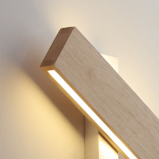 LumoLog Japanischer Minimalistischer Rotierender LED Wandstrahler | Holzoptik | Dimmbar | Modernes Design für Zuhause