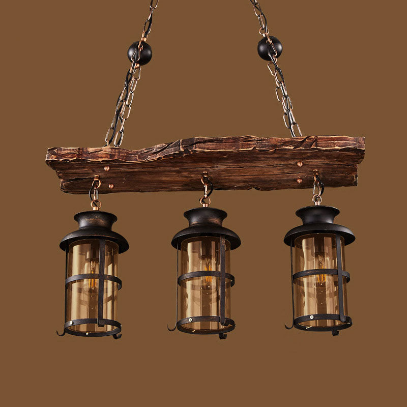 Farmora Kronleuchter | Traditionelles Bauernhaus-Design | Holz & Eisen | 3-flammige Beleuchtung für Esszimmer