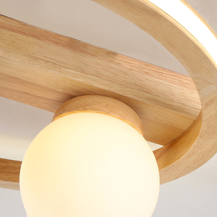 Velustra Nordic Holz LED Deckenleuchte | Modernes Design | Energieeffizient | Runde Holzlampe für Zuhause