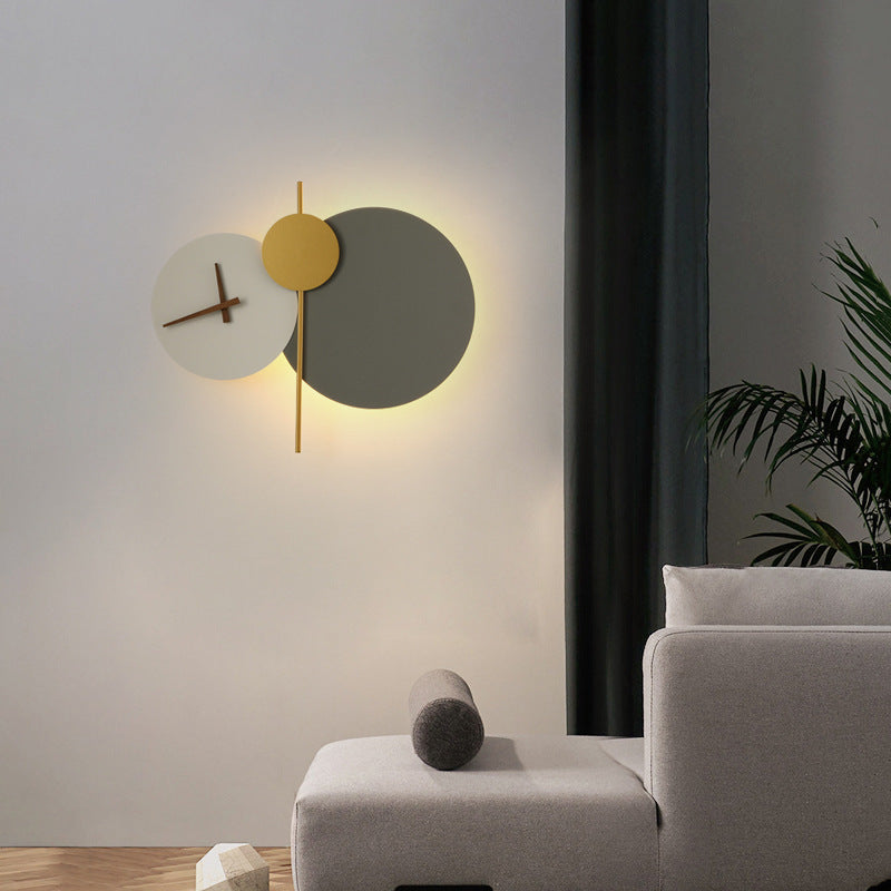Chronora LED Wandlampe mit Uhr | Modernes Rundes Design | Minimalistisch & Funktional | Stimmungslicht