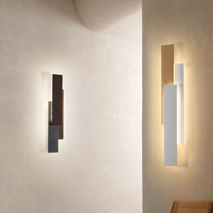 RectaGlow Wandleuchte | Modernes Holzdesign | Geometrische Rechteckform | LED & Dimmbar