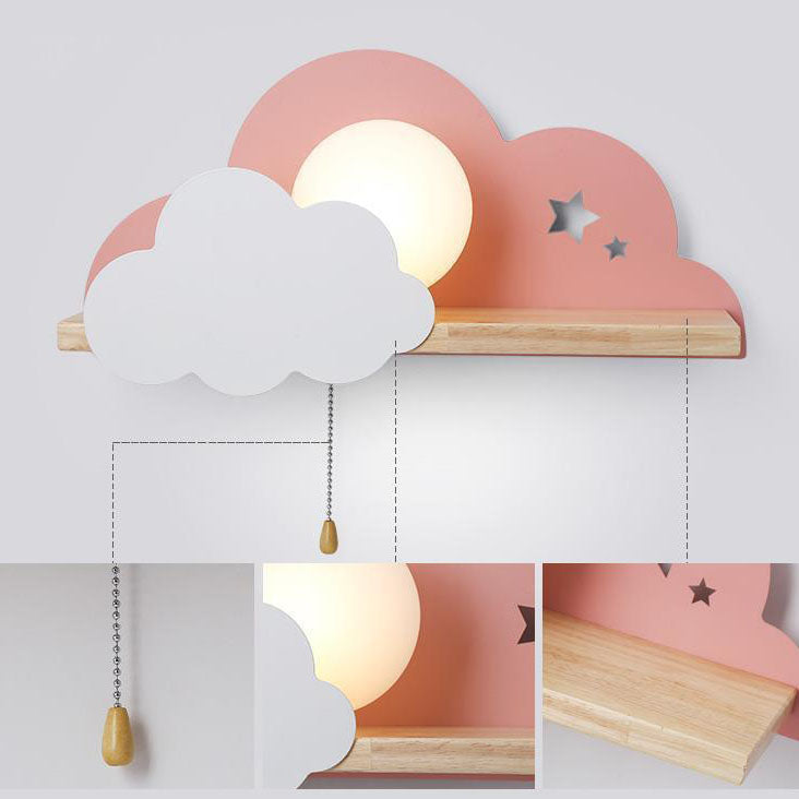 Cloudora Nordic Wandlampe | Glas & Holz | Einzigartiges Wolkendesign | Stimmungslicht für Zuhause