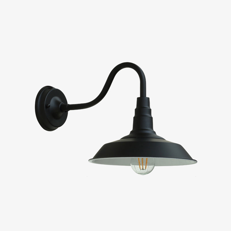 Noctura Classic Wandlampe | Vintage Design | Eisenrahmen mit Rundem Glasschirm | 1-Licht Esszimmerbeleuchtung