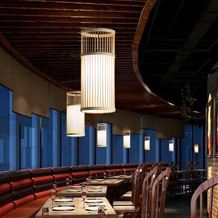 Bambora Zen Pendelleuchte | Handgewebte Bambus-Laterne | Japanisches Design | Natürliche Eleganz