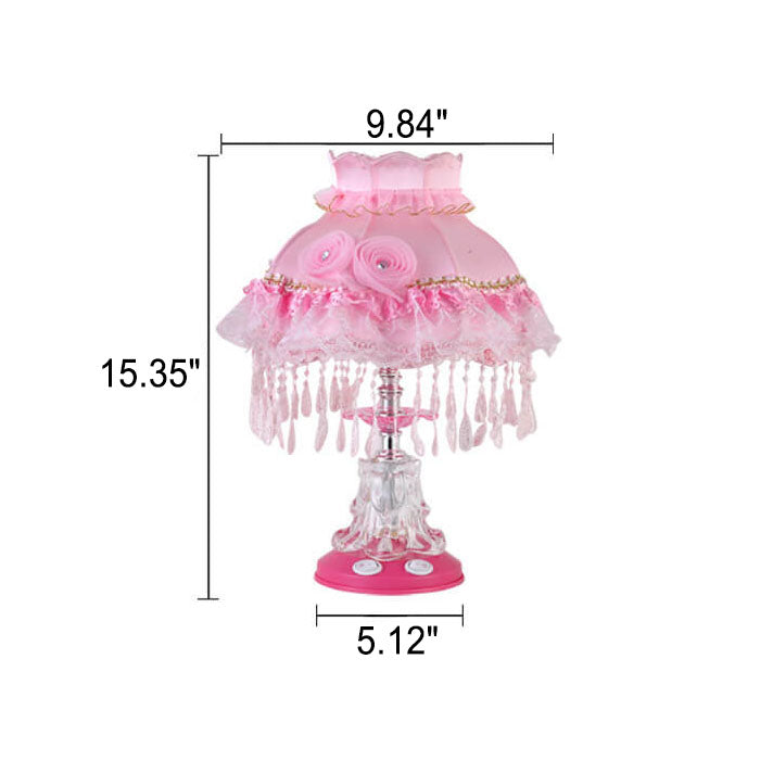 Elarion Glow Tischlampe | Europäisches Design | Stoffschirm & Glasfuß | Dimmbar | Romantische Beleuchtung