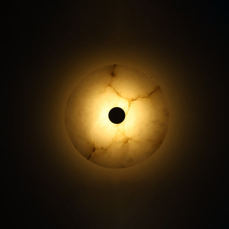 Marblios Runde LED Wandleuchte | Luxus-Marmor & Acryl-Design | Warmes Licht | Modern & Stilvoll für Wohnzimmer & Schlafzimmer