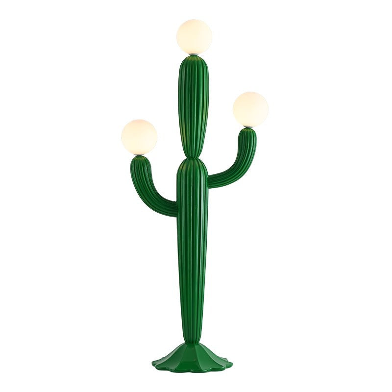 CactusGlow Designer Stehlampe | 3-Licht Design | Harz & Glas für Wohnzimmer