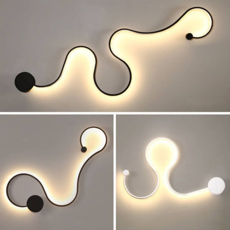 Serpenta Moderne LED Wandlampe | Aluminium | Geschwungenes Design | Dimmbar | Stilvolle Beleuchtung