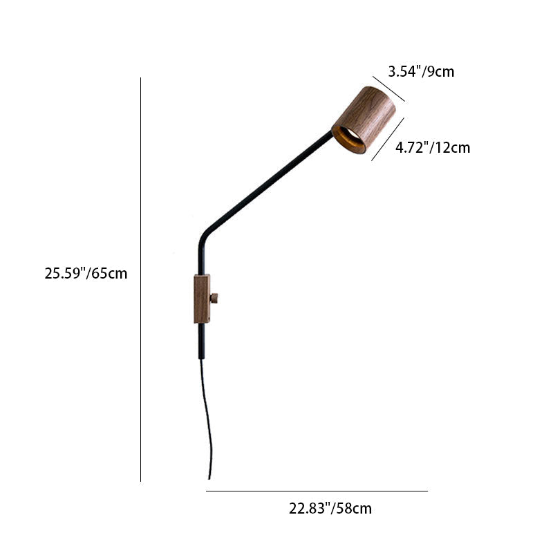LumeCraft Holz-Zylinder Wandleuchte | Minimalistisches Design | Schlafzimmerbeleuchtung | 1-flammig