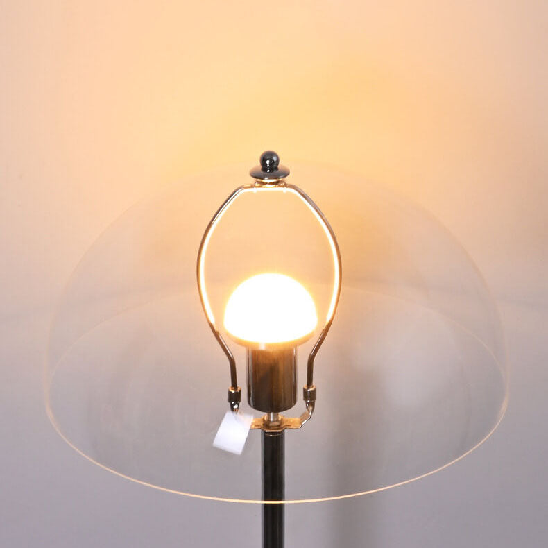 AuroraDome Nordic Vintage Acryl LED Stehlampe | Klarer Kuppelschirm | 3 Lichtfarben | Elegantes Design für Wohnräume