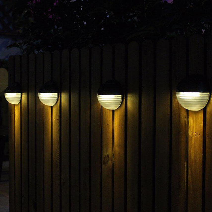 SolarArc LED Wandleuchte | Halbkreisdesign | Solarbetrieben | Außenlampe für Garten & Zaun | 6 LEDs