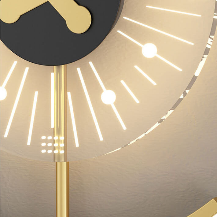 LumeClock LED Wandleuchte | Kreatives Uhrendesign | Goldrahmen | Stimmungsvolle Beleuchtung für Wohnzimmer