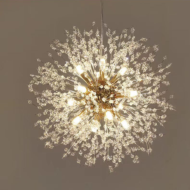 LuxaLume Skandinavischer Kronleuchter | Kristall & Metall | 8/9/12/16 Flammen | Modernes Design für Schlafzimmer & Wohnzimmer