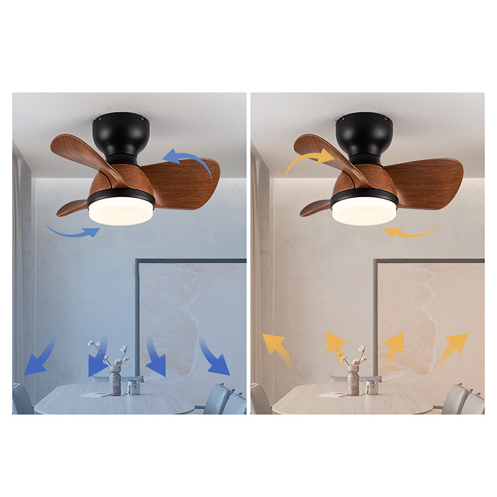 FantasiaWind Wooden LED Ceiling Fan | Modern Design | Schlafzimmer Ventilator mit LED-Licht | Deckenventilator mit Fernbedienung