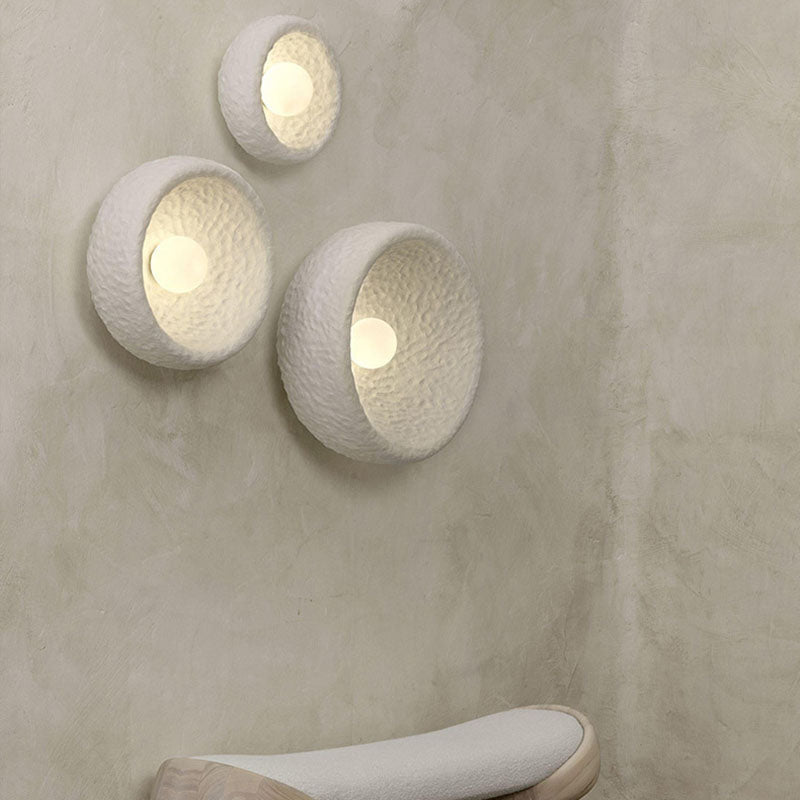 ZenBowl Japanische Wandleuchte | Runde Harz- & Glas-Design | 1-flammig | Traditioneller Stil für Wohnzimmer