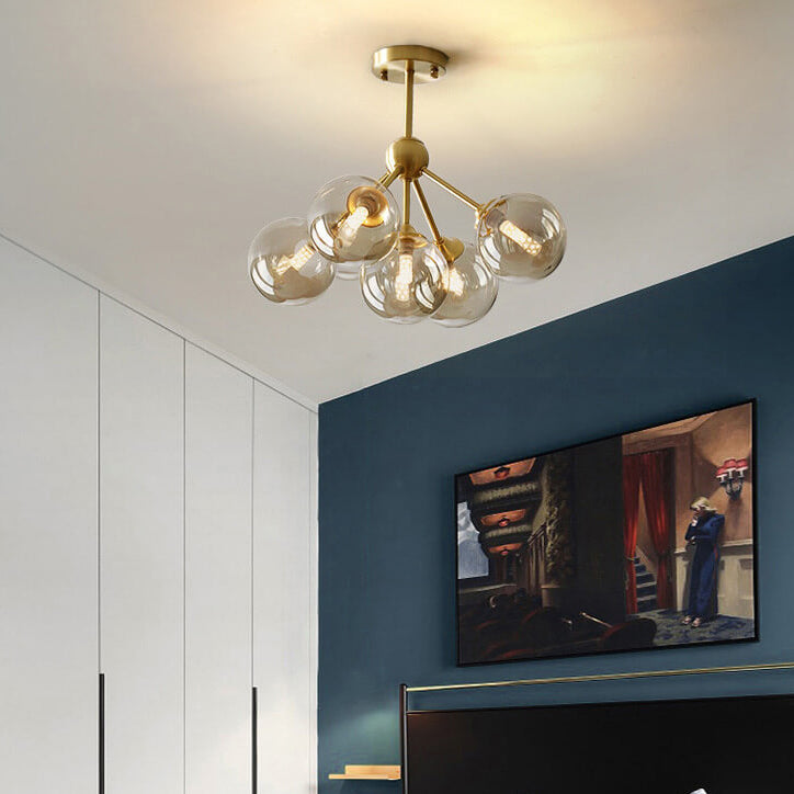 OrbGlide Kupfer-Deckenleuchte | Minimalistisches Design | 3- oder 5-Licht Optionen | Wohnzimmer Deko