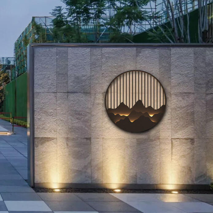 LumeVista LED Outdoor-Wandleuchte | Edelstahl & Berg-Design | Wasserdicht | Warmweiß | Moderne Beleuchtung für Außenbereiche